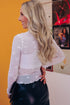 Star Embellished Sheer Mesh Long Sleeve Top